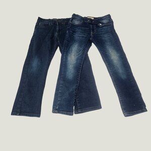 Lot of 2 Weatherproof Vintage and Steve's Boys Elastic Waist Denim Jeans Size 7